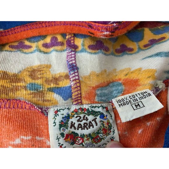 Vintage Beaded Lady Hooded Soft Shell Jacket Front Zipper Cotton 24 Karat Brand - Picture 6 of 15